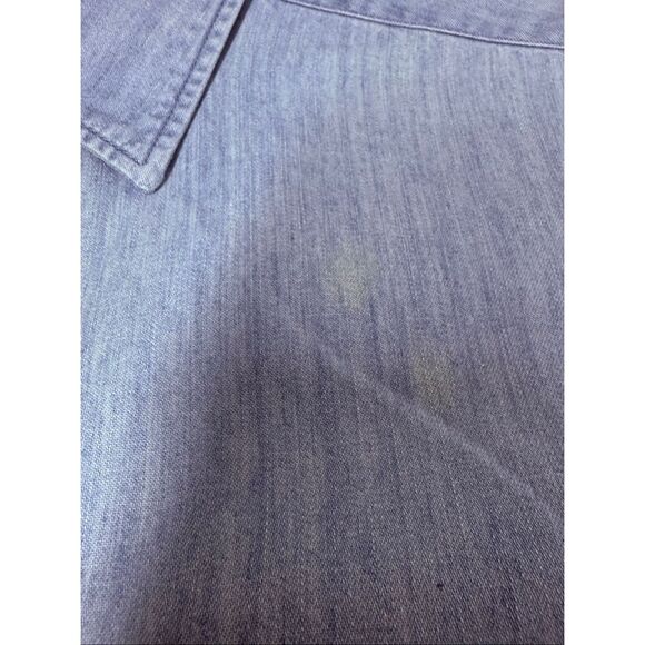 Uniqlo Men’s Denim Slim Fit Long Sleeve Shirt Light Blue Buttoned Sz S See Notes - Picture 8 of 11